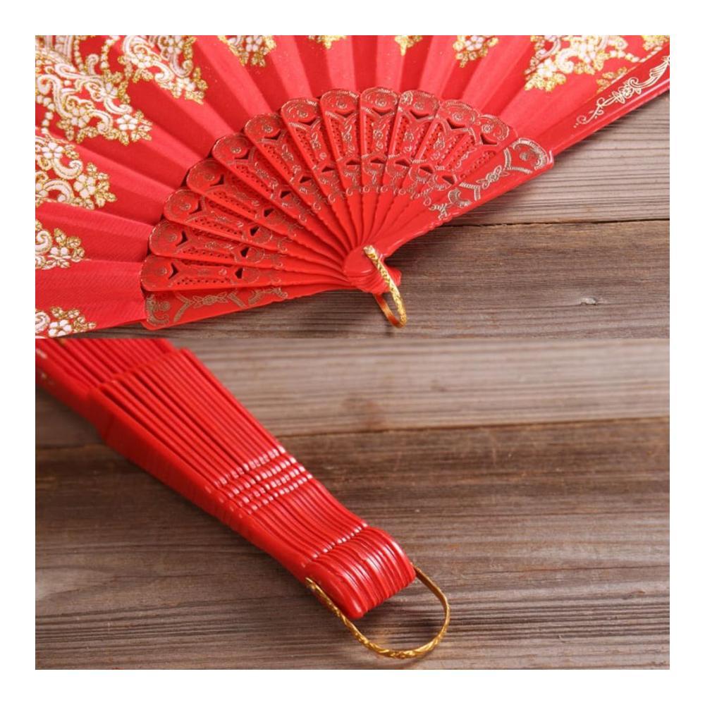 Elegante Zeremonie Handfächer - Vintage Spitze für Hochzeit Tanz & Dekoration - Chinesischer Stil - Faltbar & Stoff - Perfekt für Sommer Halloween & Karneval