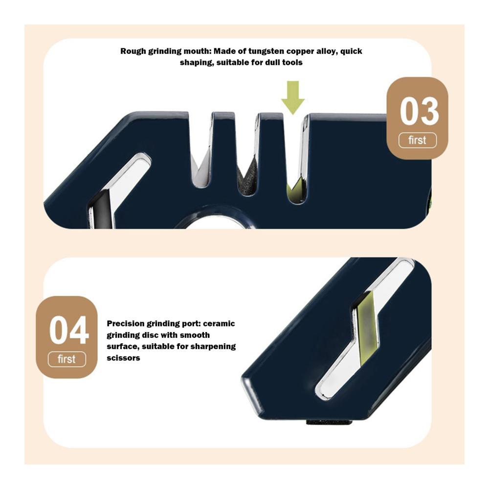 Manuelle Messerschärfer 4-Stufen-Küchenmesserzubehör für präzise Schärfe - inklusive Scheren. Ergonomisches Design für Profi-Ergebnisse