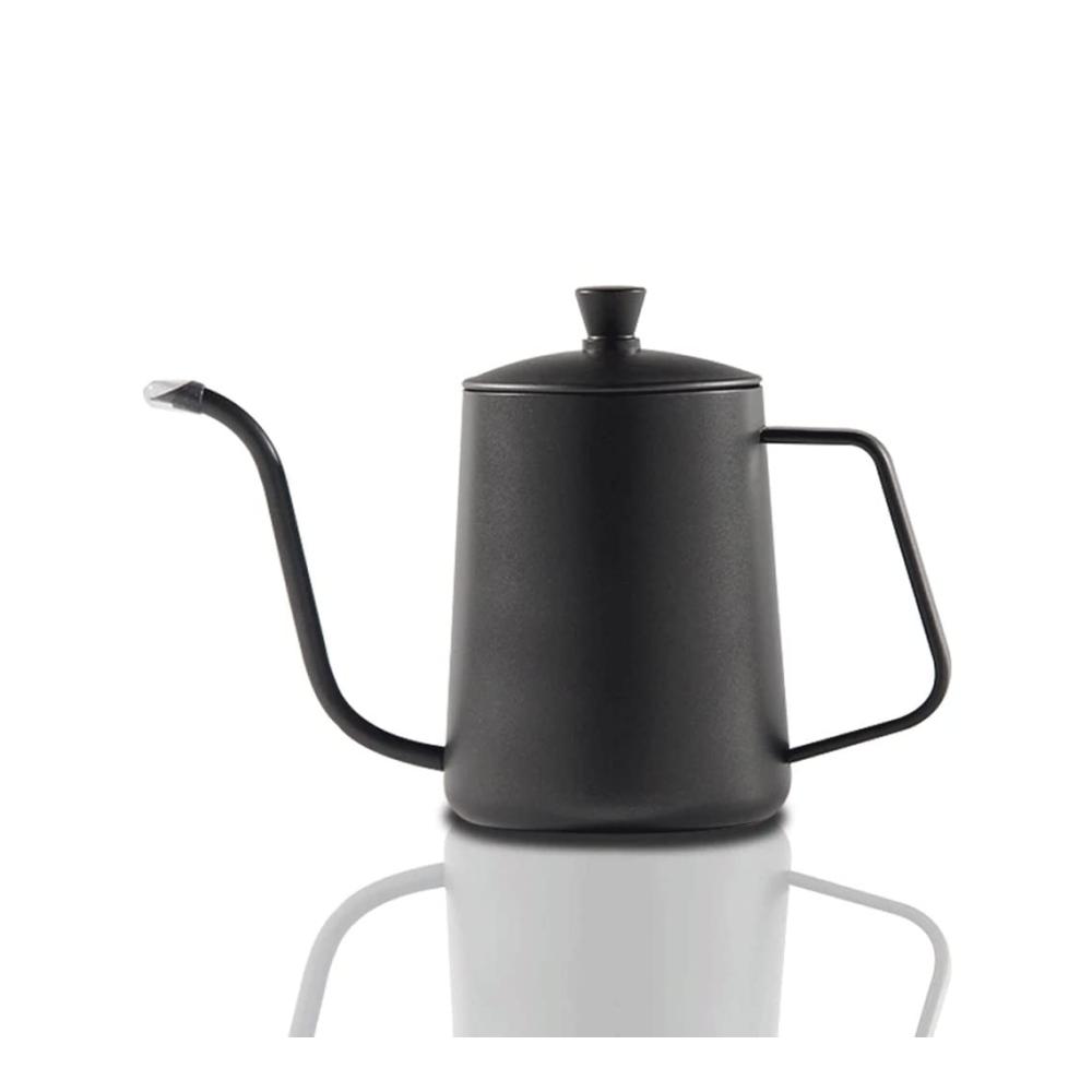 Entdecken Sie den Genuss Premium Tropfkessel für Kaffee und Tee - Antihaftbeschichtet Lebensmittelechter Edelstahl Schwanenhals-Design für präzises Gießen - Stilvolles Schwarz Einheitsgröße. Perfekte Kaffeekannen-Revolution