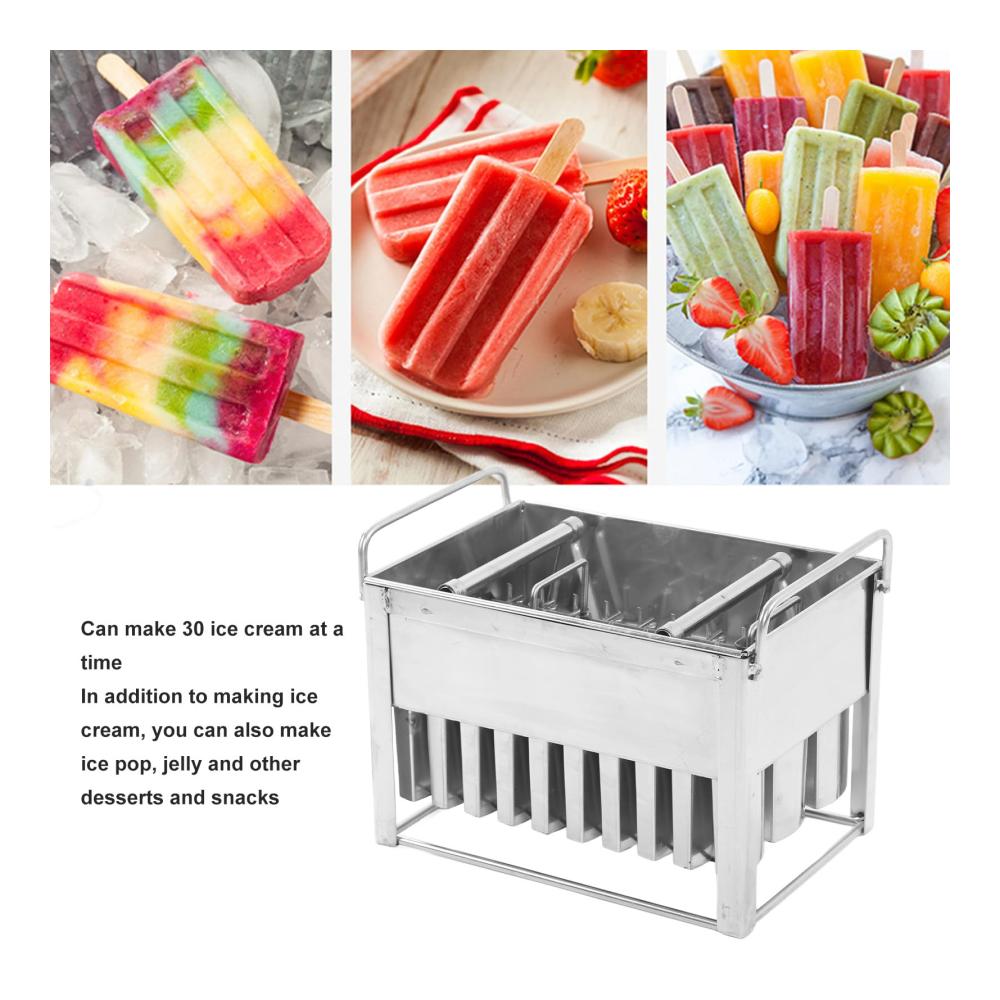 Entdecken Sie den Genuss mit unseren Edelstahl-Eis am Stiel-Formen - Set mit 30 hochwertigen Resistrust Eiscreme-Pop-Formen für Zuhause. Kreieren Sie leckere Eis-Kreationen! Perfekt für Ihr eigen