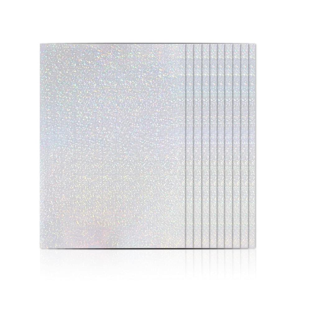 Verleihen Sie Ihren Bastelarbeiten Glanz mit Haohais 25 Blatt holografischer Vinyl-Aufkleberbögen – Selbstklebende holografische Bastelfolie für Silhouetten. Kreative Vielfalt mit mehrfarbiger holografischer Laser-Vinylfolie. Entdecken Sie die Magie der Folien