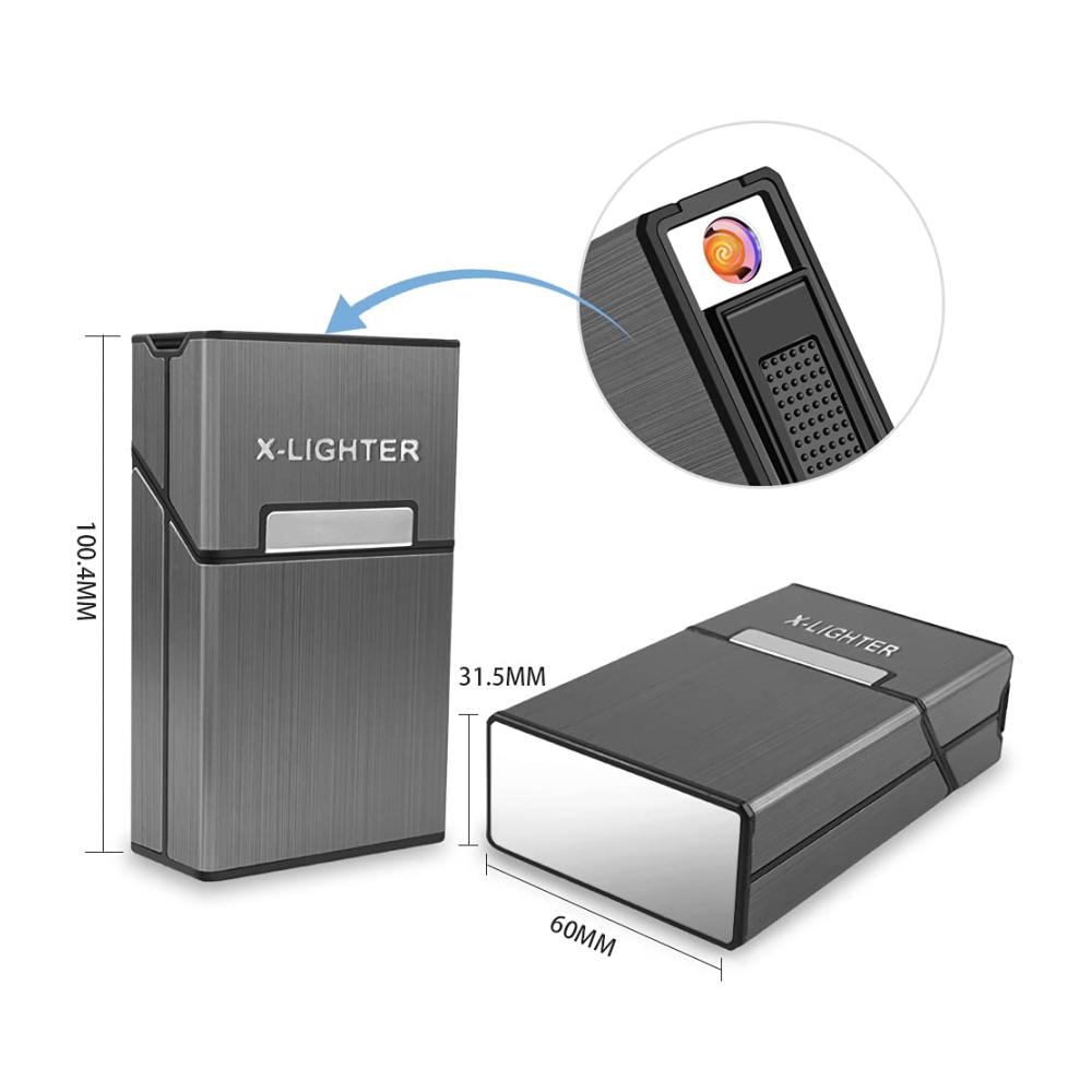 Entfachen Sie den Stil X-Lighter XL069 Set mit USB-Feuerzeug und Zigarettenetui - 20er Pack 84mm Zigaretten winddicht & wiederaufladbar - Perfektes Vatertagsgeschenk für Männer und Papa