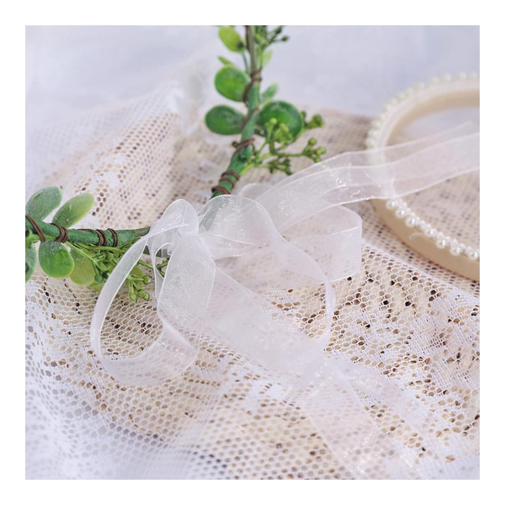 Boho Blumenkranz Set - 2 Stück - Haarschmuck für Braut & Brautjungfern - Verstellbares Band - Hochzeit & Party Dekoration - Handgefertigte Blumenstirnbänder