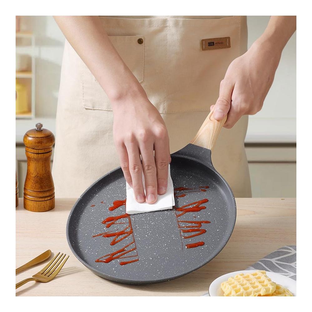 Entdecken Sie die Vielseitigkeit Crepe-Pfannen Finger Pie Pfannkuchenpfanne | Tortillas & Omelettes | Antihaftbeschichtung | Pfannkuchenmaschine + Rezepte inklusive
