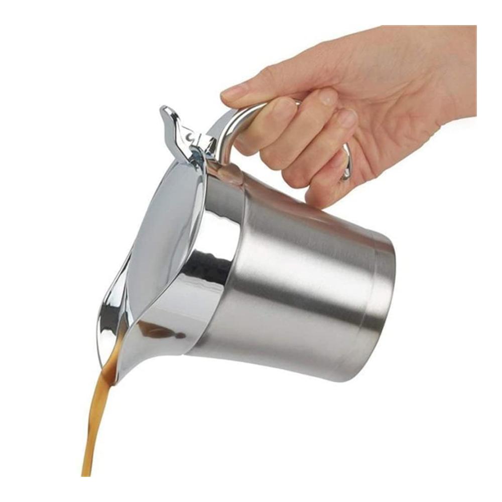 Eleganter Edelstahl Thermo Saucier Doppelte Isolierung Klappdeckel 450ml - Perfekt zum Servieren von Soßen bei jeder Gelegenheit! Ideal für Zuhause und Dinnerpartys