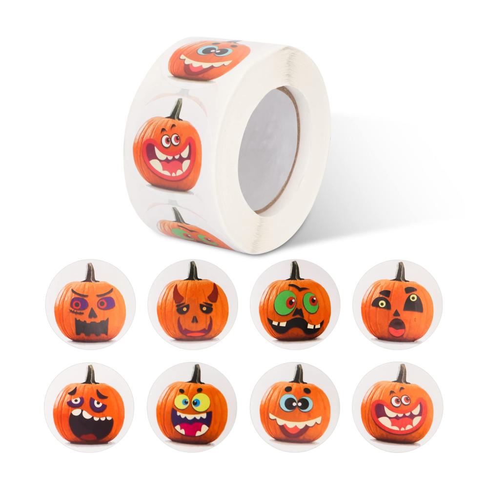 Entdecken Sie den Zauber von Halloween mit unseren Halloweens Aufklebern - 500 Stück Runde Kürbis Stickerrolle! Selbstklebend und vielseitig für Umschläge Geschenkverpackungen DIY Crafts Scrapbooking und dekorative Projekte. Ein absolutes Must-Have für die perfekte Halloween-Stimmung