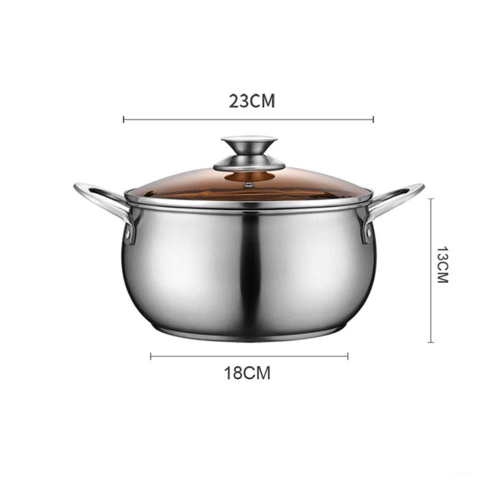 Hochwertiger Edelstahl Suppentopf mit Deckel für Induktion Kochtöpfe und Kasserolle – Idealer Topf für Suppen und Eintöpfe – 23x13cm