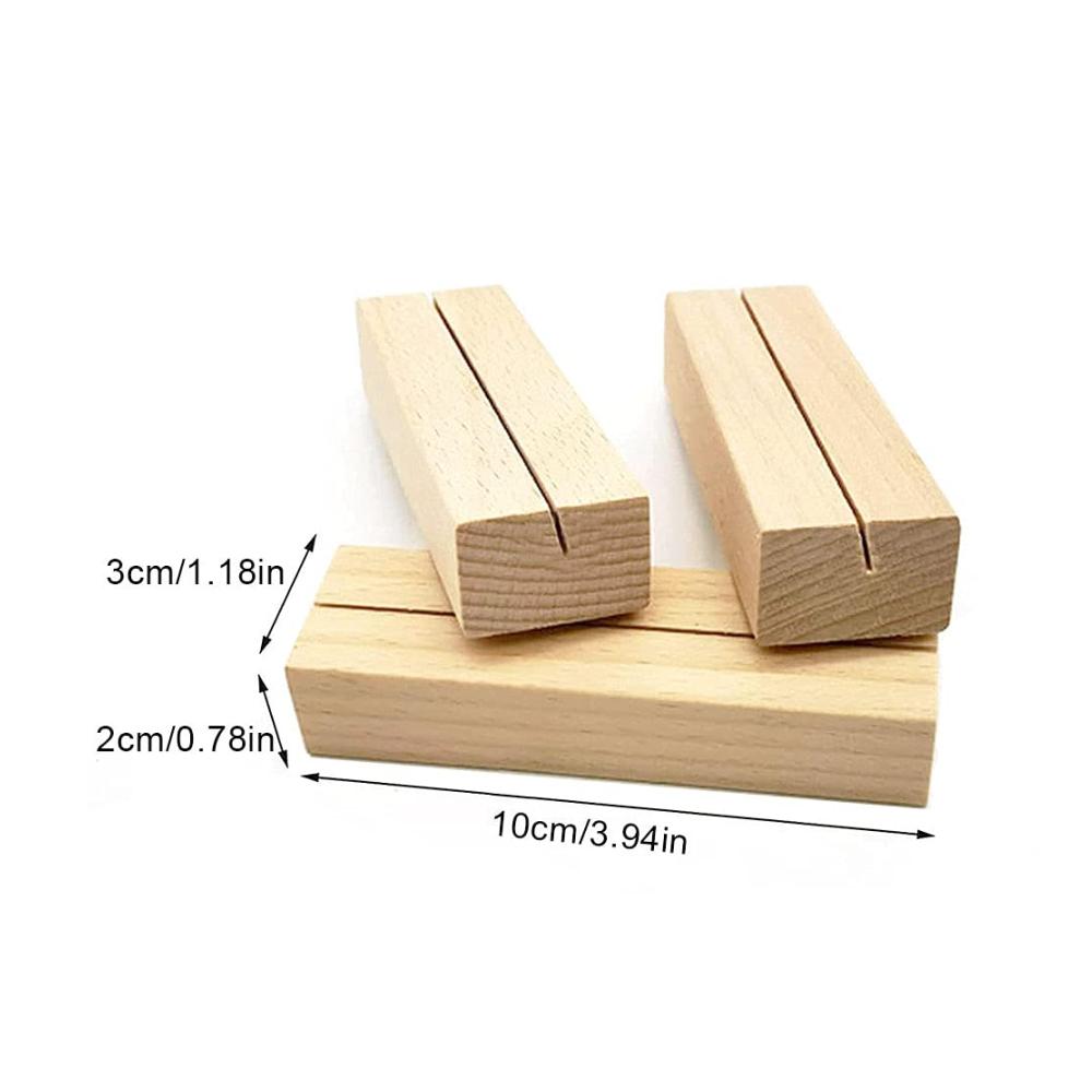 Tischkartenhalter aus Holz - 8er Set Platzhalter für Hochzeiten Restaurants & Büros | Stilvolle Tischnummernhalter für Fotos