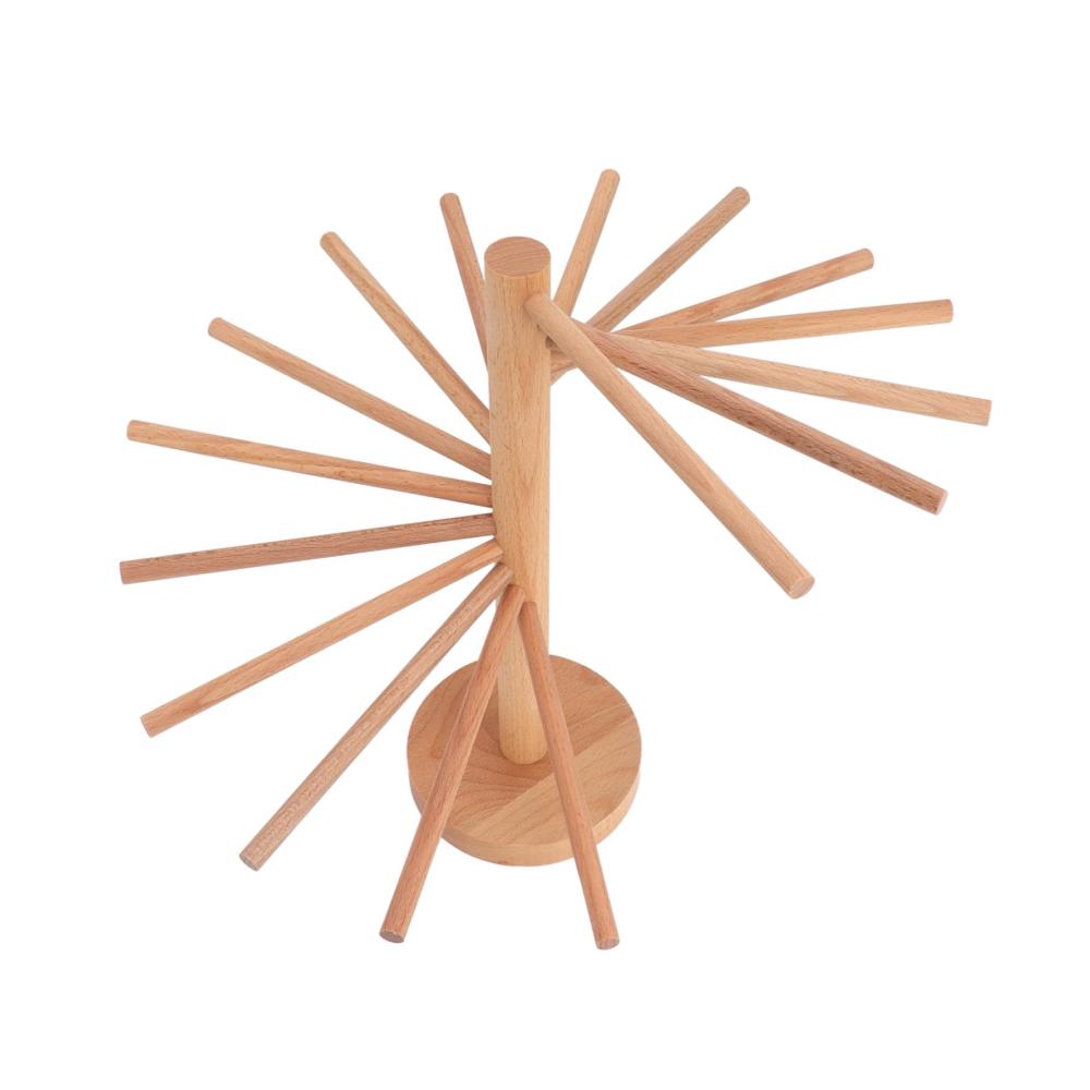 Praktischer Nudeltrockner 18-Stangen-Holzgestell für Spaghetti Fettuccine und mehr - Platzsparend und ideal für die Küche - Perfektes Zubehör zur Nudelherstellung