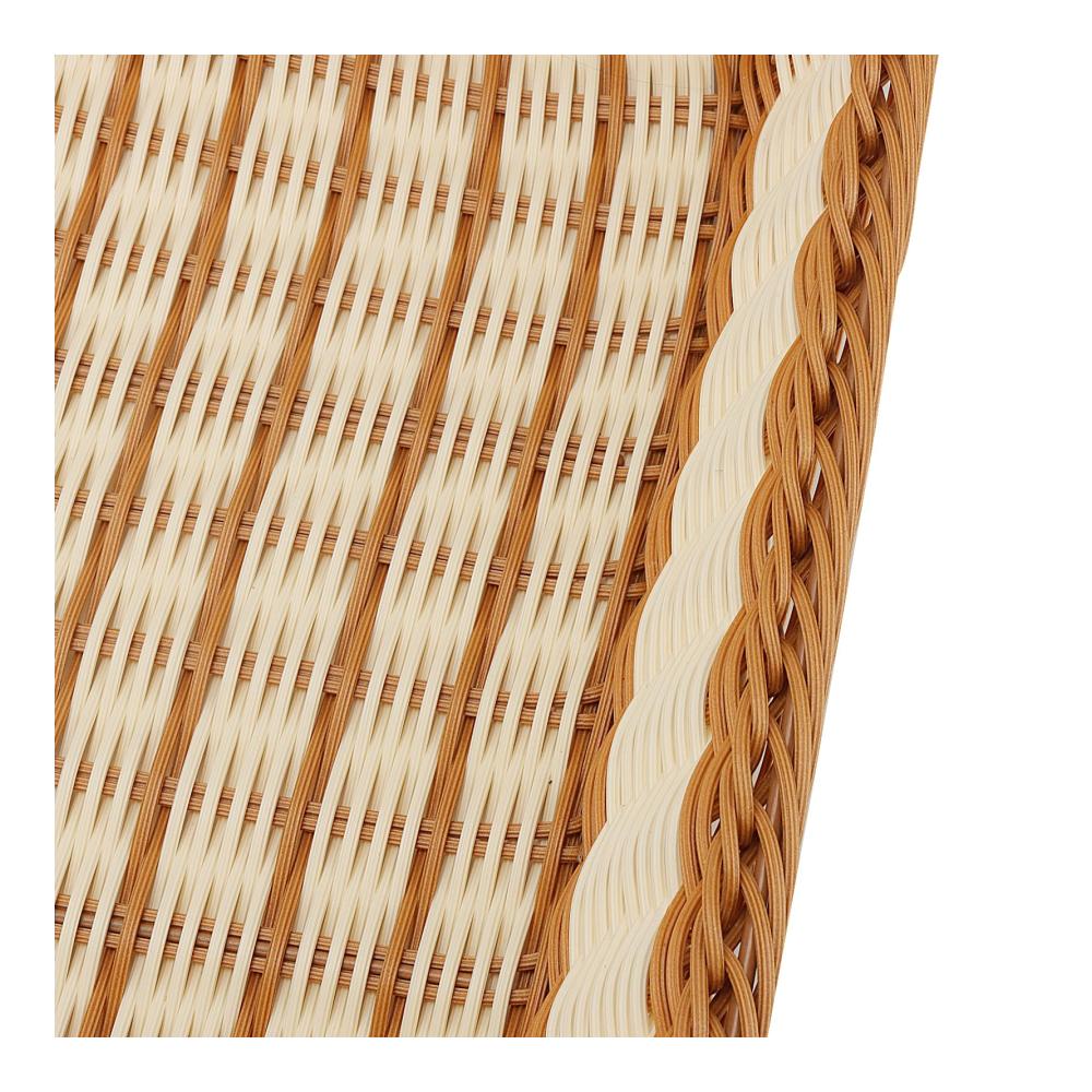2er-Set Gewebte Brotkörbe aus Polyrattan Rechteckige Lebensmittel-Servierkörbe für Gemüse Obst und Snacks 40 x 30 x 8 cm