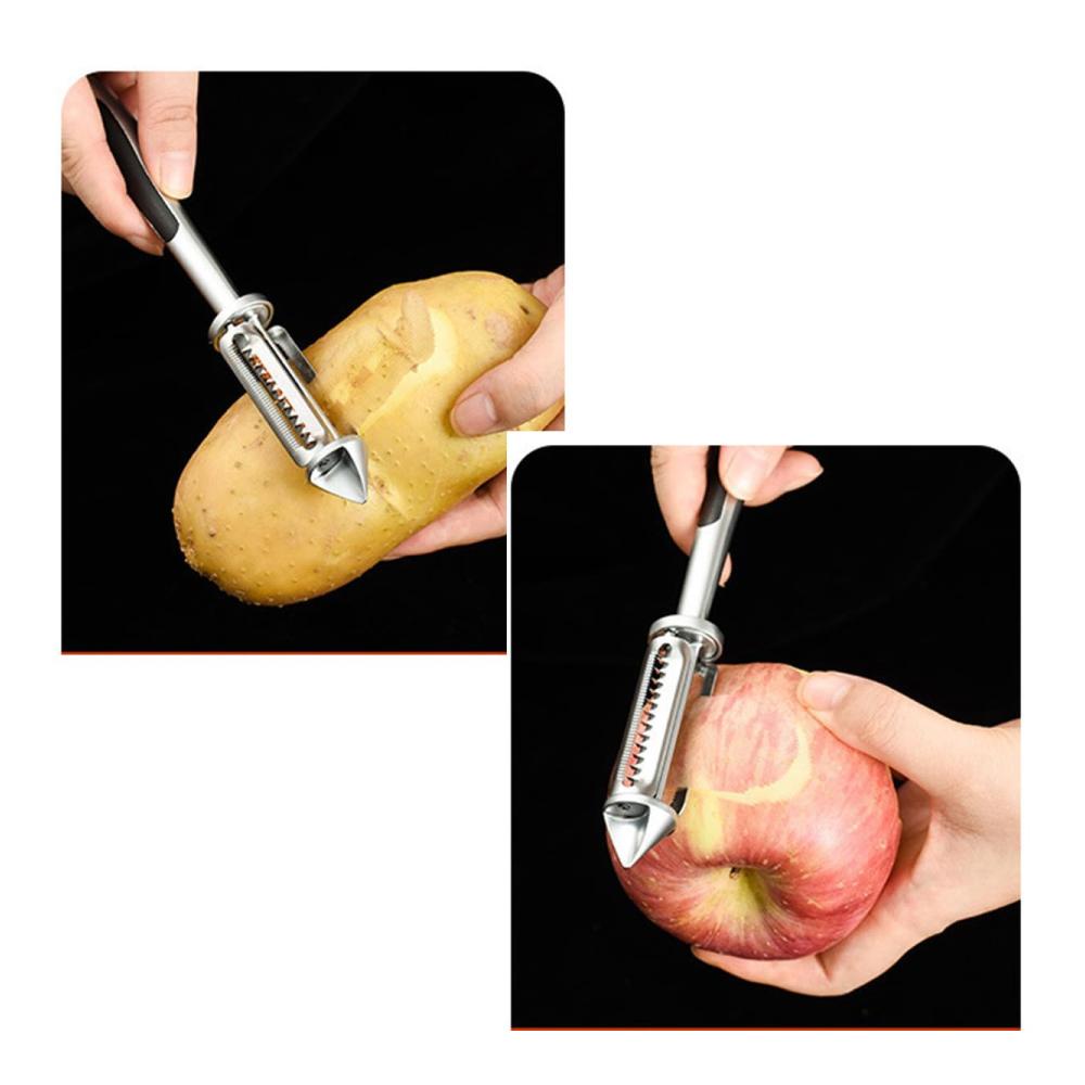 Präzisions-Schäler Hobel & Reiben - 5-in-1 Gemüse- und Obstschäler | Vielseitiger Gemüse- und Obstschäler mit Reibe und Hacker-Funktion | Küchenhelfer für müheloses Zubereiten und Kochen
