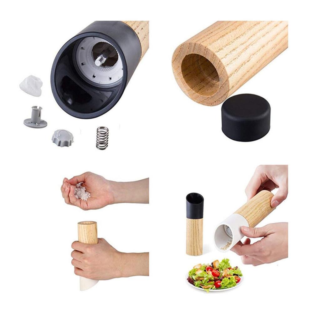 Premium Pfeffermühlen Set aus hochwertigem Holz | 2er Pack Salz und Pfeffermühlen für genussvolles Würzen | Robust und vielseitig einset
