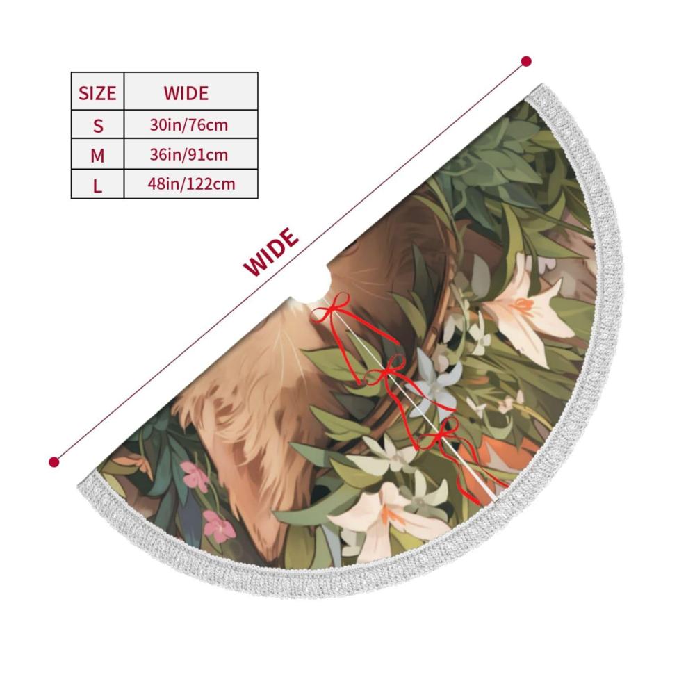 Erstaunlicher Weihnachtsbaumständer Bauernhaus Chic trifft auf festliche Eleganz! Niedlicher Kätzchen-Blumentopf-Design mit Quaste 1219 cm für perfekte Weihnachtsdekoration. Verleihen Sie Ihren festlichen Feiertagen den letzten Schliff mit dieser bezaubernden Weihnachtsbaummatte