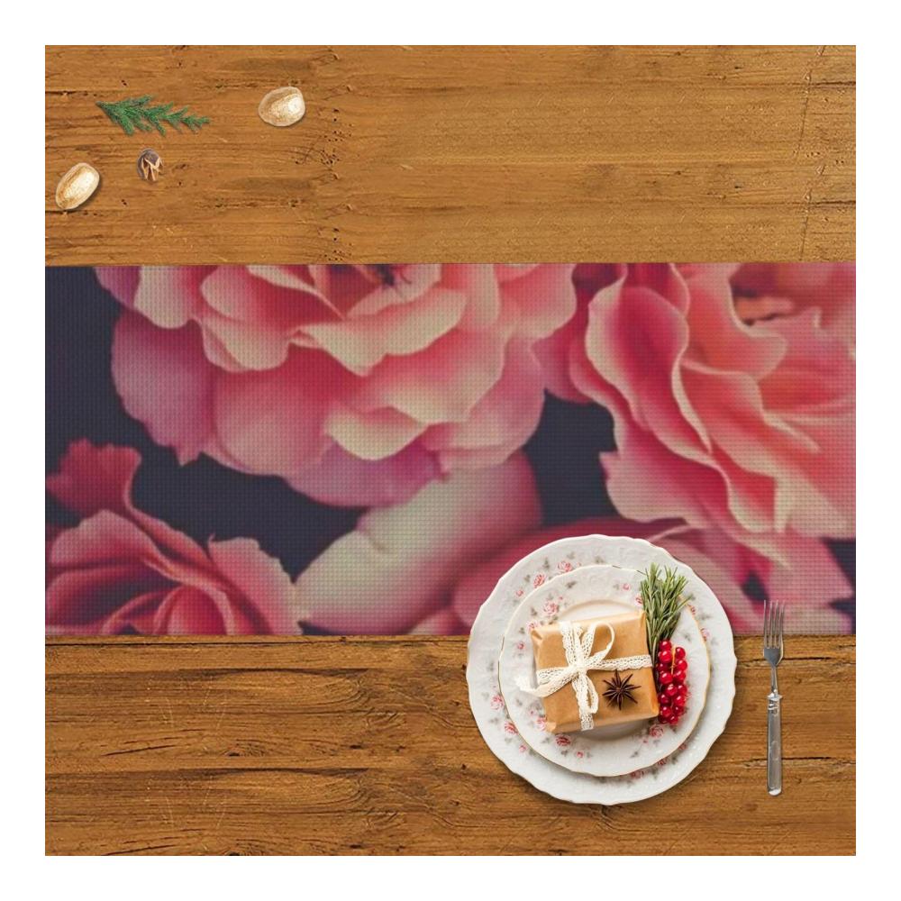 Edle Tischdecke mit Rosenmuster & Quasten | Perfekt für Weihnachten | Dekorative Küchentextilien für Esstische | Hochwertige Tischdecke 36x152cm