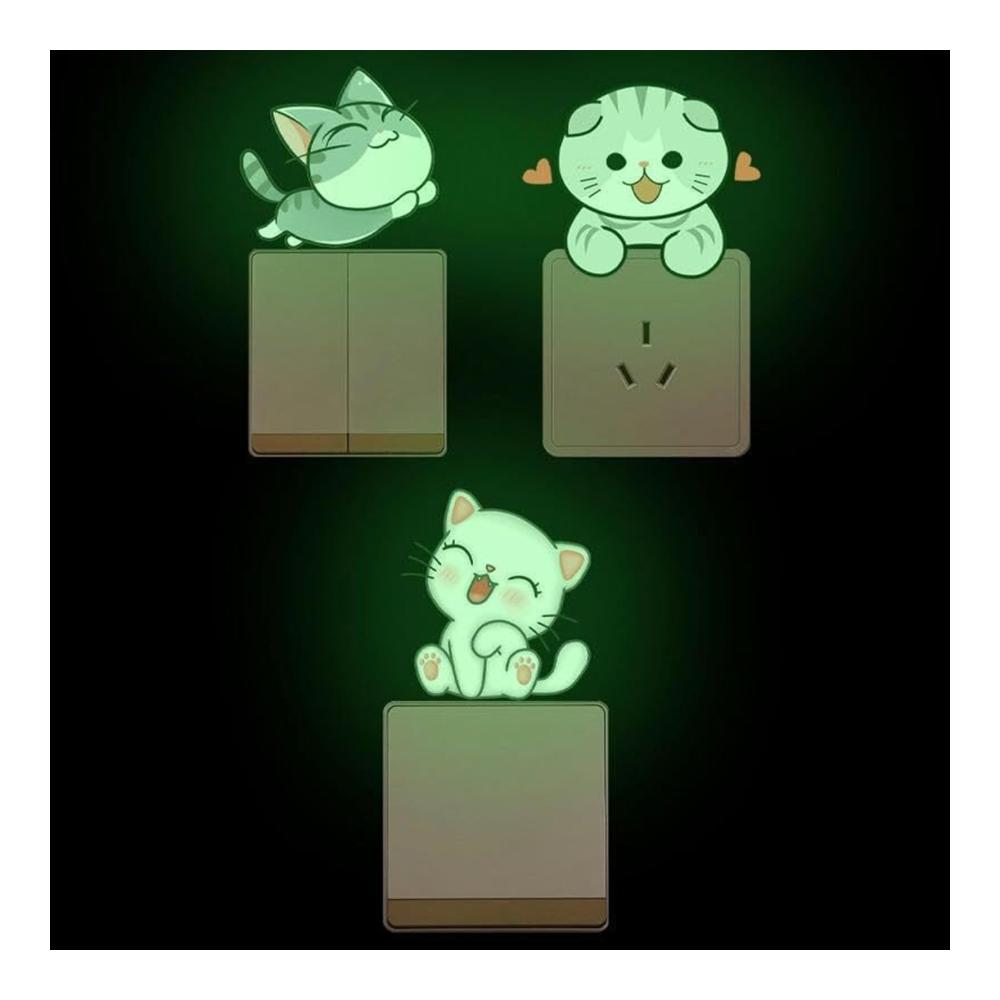 Verleihen Sie Ihren Lichtschaltern mit diesen niedlichen Katzenaufklebern einen besonderen Touch! Selbstklebend leuchtend im Dunkeln und perfekt für Mädchen und Jungen. 6er-Pack