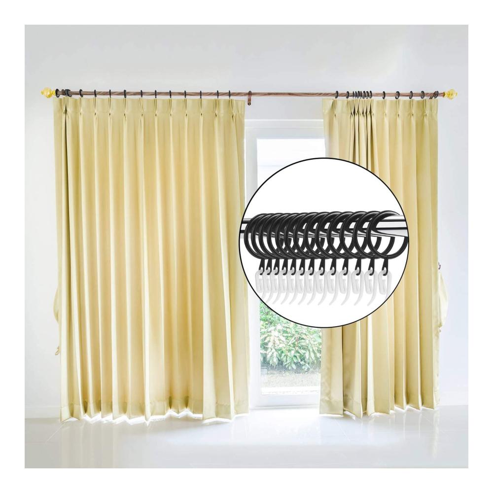 Premium Vorhangringe Set - 50 Metallringe (30mm) & 50 weiße Kunststoffhaken für Vorhänge und Stangen | Drapier-Schiebeösen inklusive | Hochwertige Aufhängung für elegante Fensterdekorationen