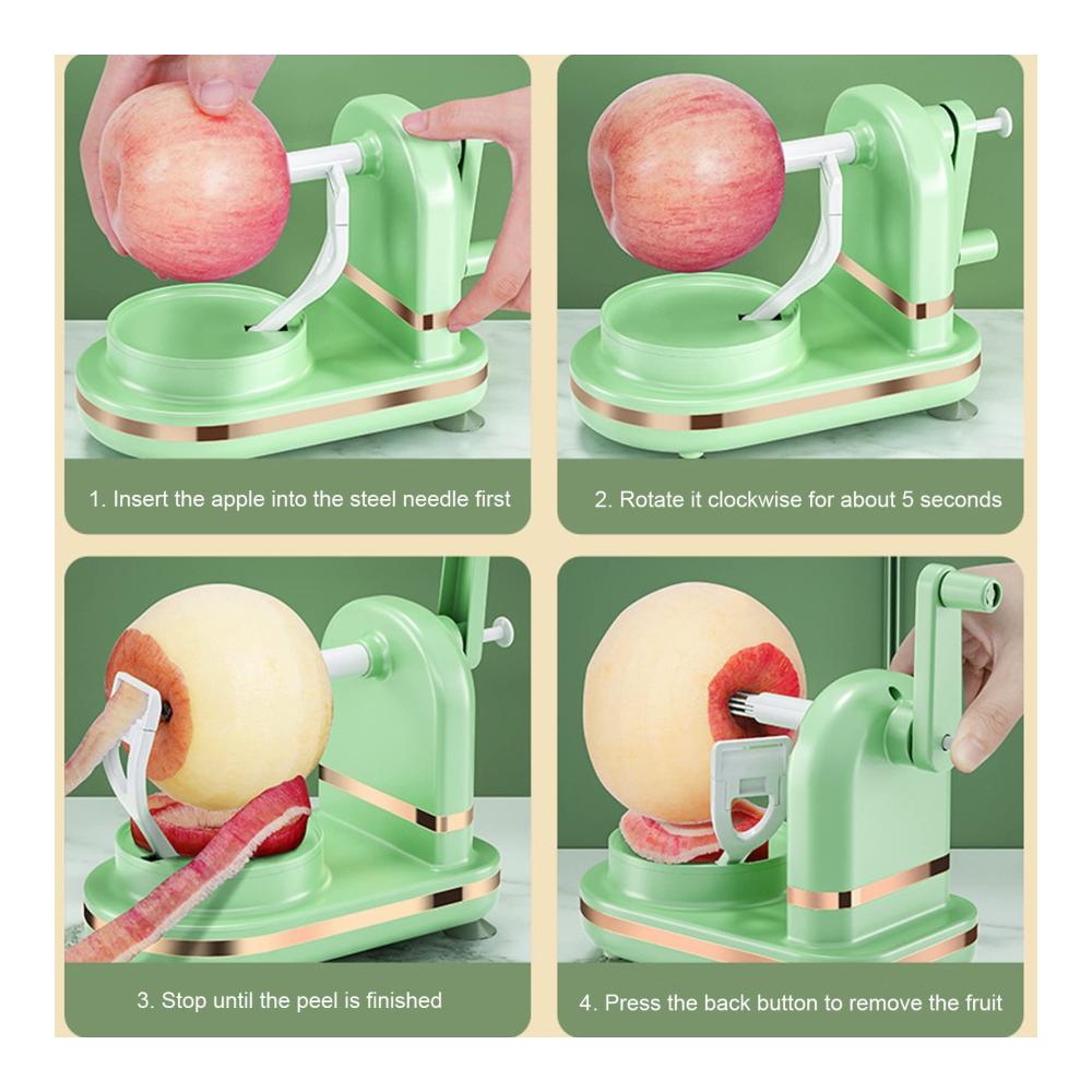 Entdecken Sie die Leichtigkeit des Schälens mit unserem Multifunktions-Apfelschäler! Automatisch verstellbar und mit Handkurbel. Perfekt für die Küche zu Hause. Obstschälen war noch nie so einfach