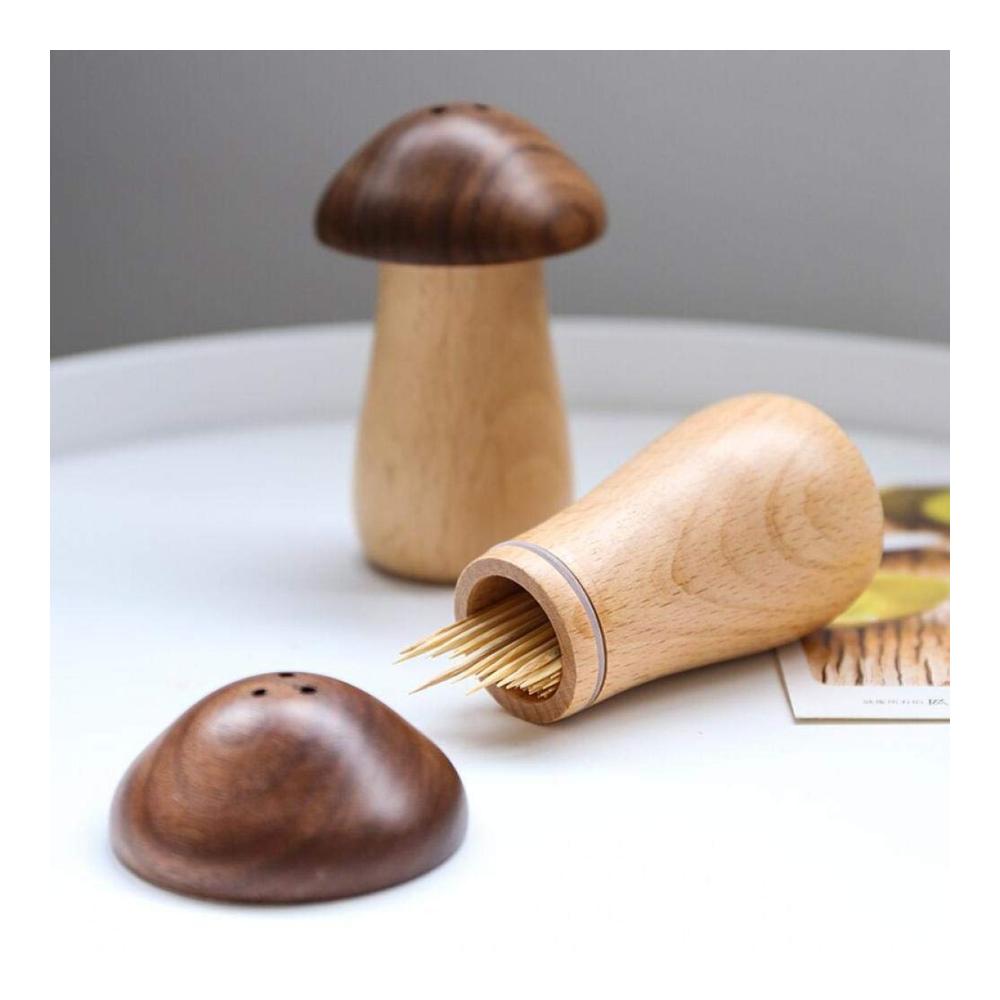 Verleihen Sie Ihrem Cocktail-Erlebnis Glanz mit unserem exquisiten Holz-Zahnstocher-Spender! Stilvoller Zahnstocher-Storage-Box-Behälter in Shiitake-Form – Dekorativ und funktional für jeden Anlass. Entdecken Sie die Eleganz der Zahnstocher-Organizer-Tools