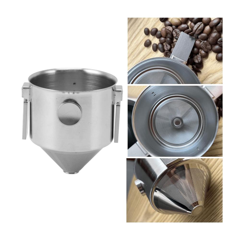Premium Filterkaffeemaschine aus Edelstahl | Wiederverwendbarer Kegel-Kaffeetropfer für Zuhause & Büro | Tragbare Übergießkaffeemaschine für perfekten Kaffee