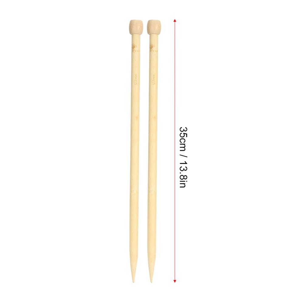 Stricknadeln Set aus Holz 2-teilig 35cm | Einzelpunkt-Webwerkzeug | Ideal für Anfänger | DIY-Schal-Socken-Stricken | Komplettes Strickset (12mm