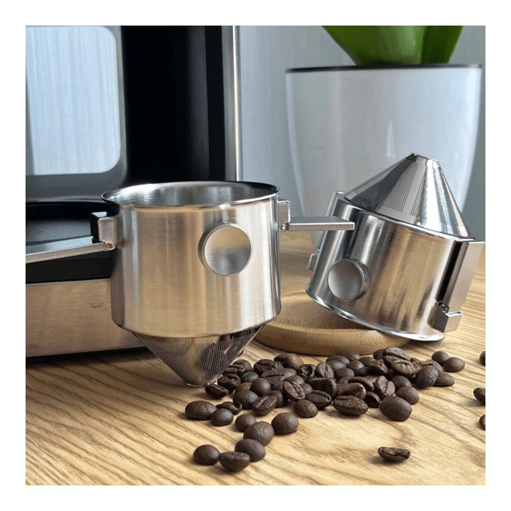 Premium Filterkaffeemaschine aus Edelstahl | Wiederverwendbarer Kegel-Kaffeetropfer für Zuhause & Büro | Tragbare Übergießkaffeemaschine für perfekten Kaffee
