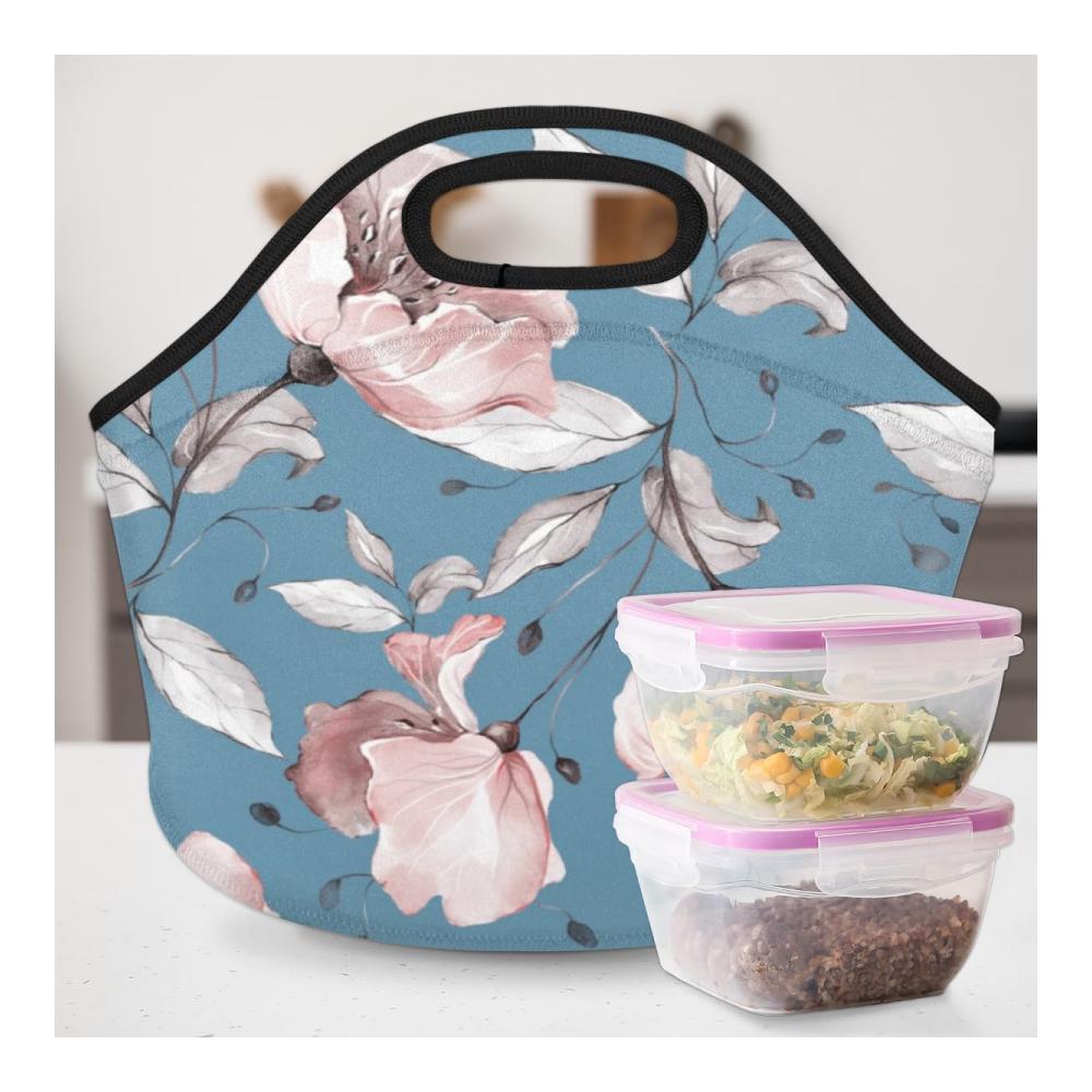 Blossom Isolierte Lunchtasche für Damen und Herren – Wiederverwendbare Neopren Mittagessen Tragetasche für Arbeit Reisen Picknick – Stilvolle Kühltasche für Frische Mahlzeiten unterwegs