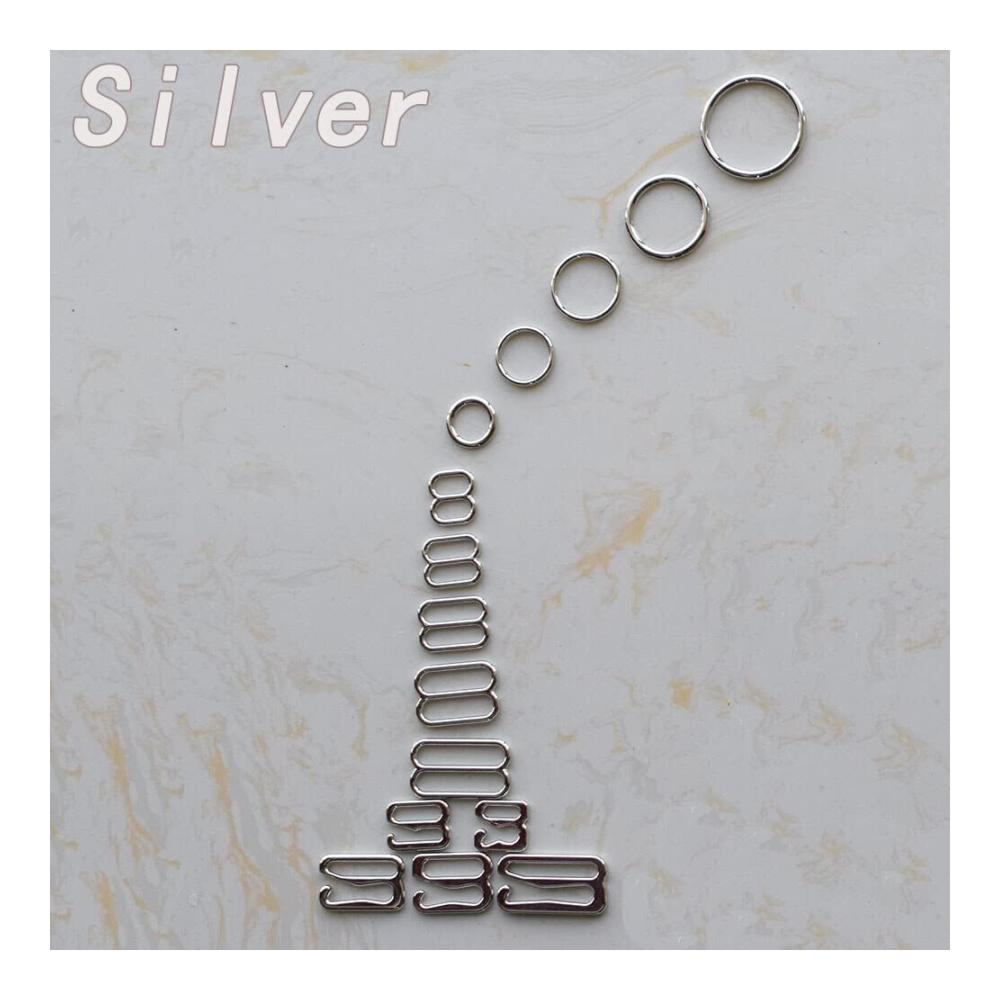 Nylon-beschichtete BH-Verschlüsse - 20er Set Metall Figur 8 Formen - Nähzubehör für Dessous & BH-Träger 6 mm/8 mm/10 mm/12 mm/15 mm