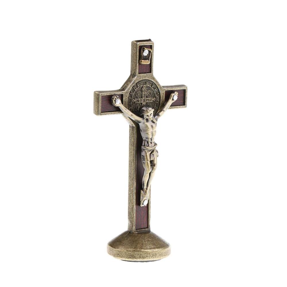 Göttliche Verbindung Set mit 2 Kruzifix Jesus Christus Statuen | Katholisches Autokapellen Ornament Zubehör | Inspirierende Symbole für Ihr Zuhause